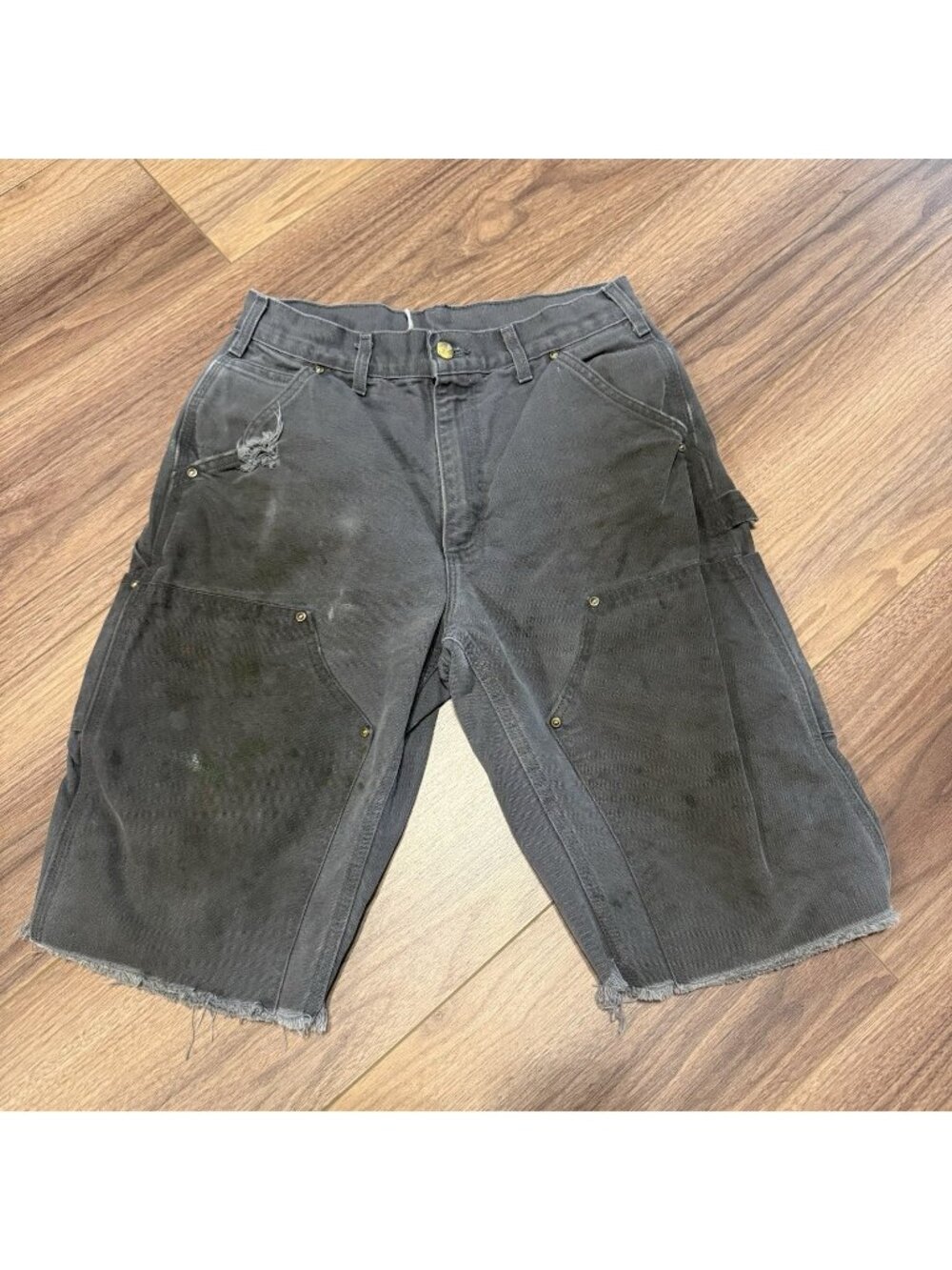 Carhartt Double Knee Shorts Cut Off Mens 30 Distressed B01GVL Made in USA